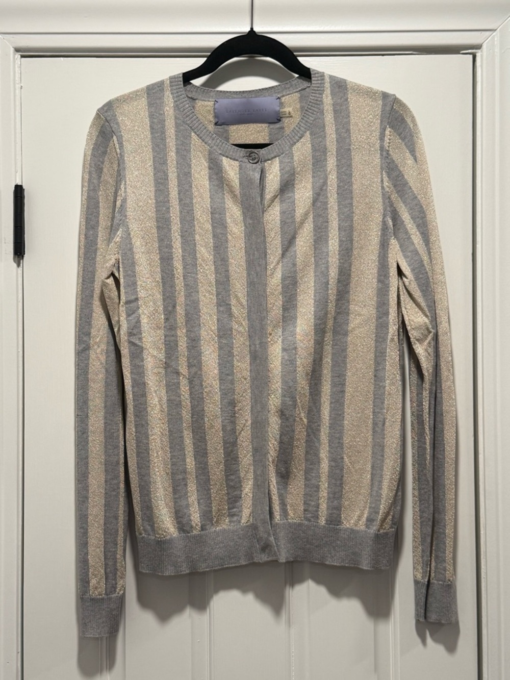 Vera Wang Lavender Label Striped Cardigan Sweater - Large - NWOT